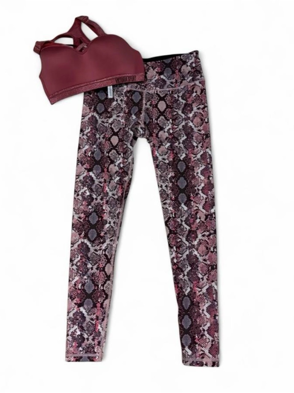 Victoria’s Secret Sport Matching Set - 34C Bra & Small Snake Skin Leggin